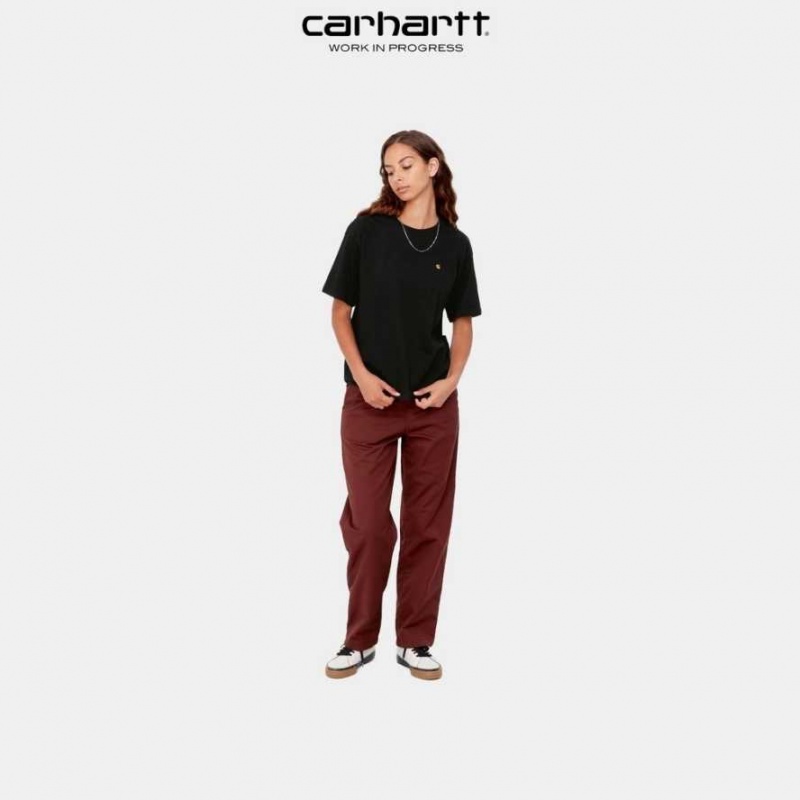 Noir Carhartt Wip Chase T-Shirt - Danmark XGL-3276382