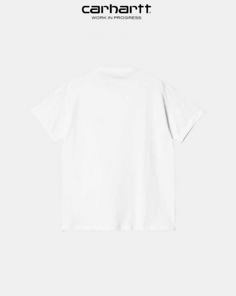 Blanche Carhartt Wip Chase T-Shirt - Danmark ZIL-7811434