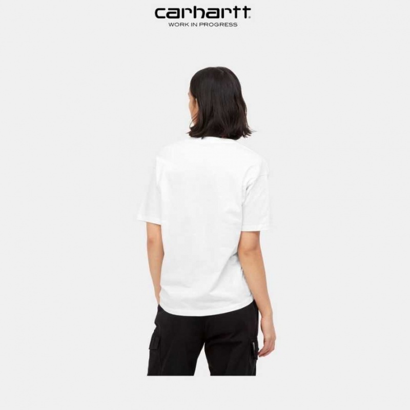 Blanche Carhartt Wip Chase T-Shirt - Danmark ZIL-7811434