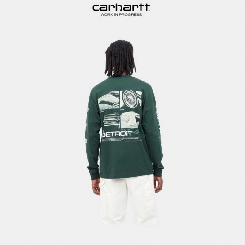 Juniper Carhartt Wip Detroit Turbo Long Sleeve T-Shirt - Danmark FVE-8461948