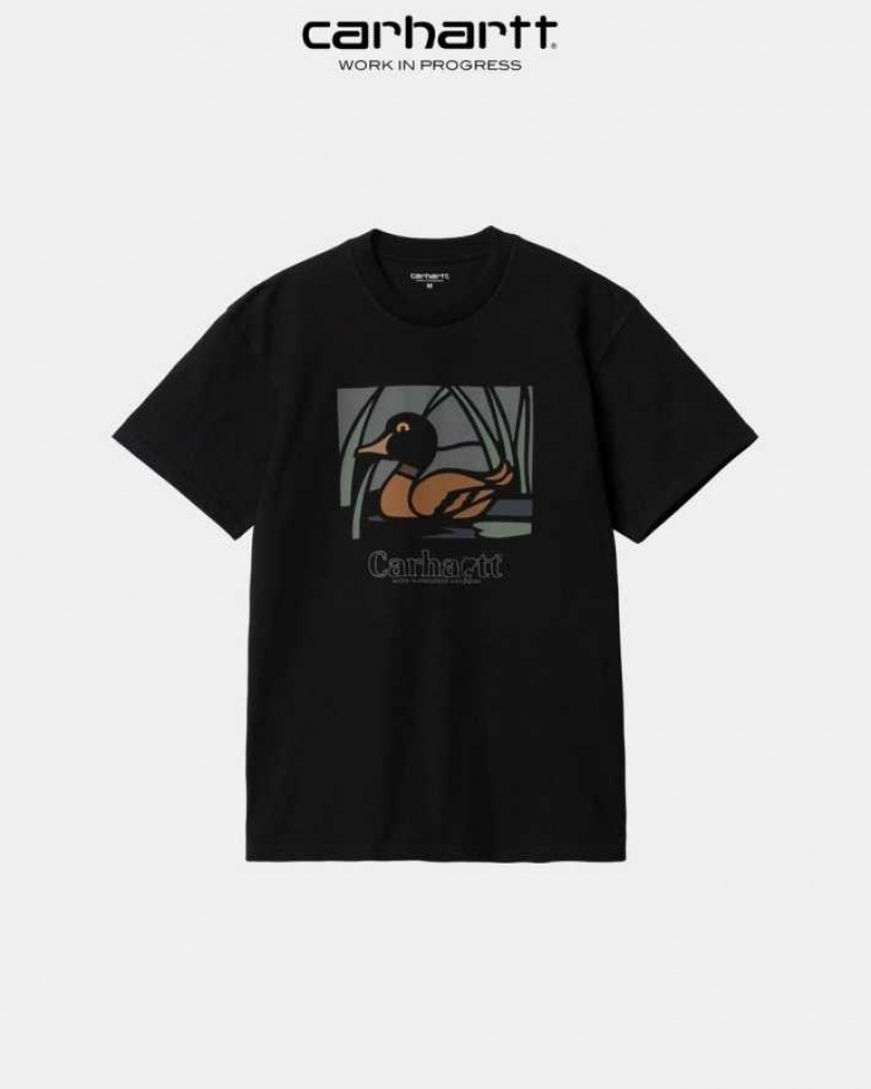 Noir Carhartt Wip Duck Pond T-Shirt - Danmark VJV-4222906