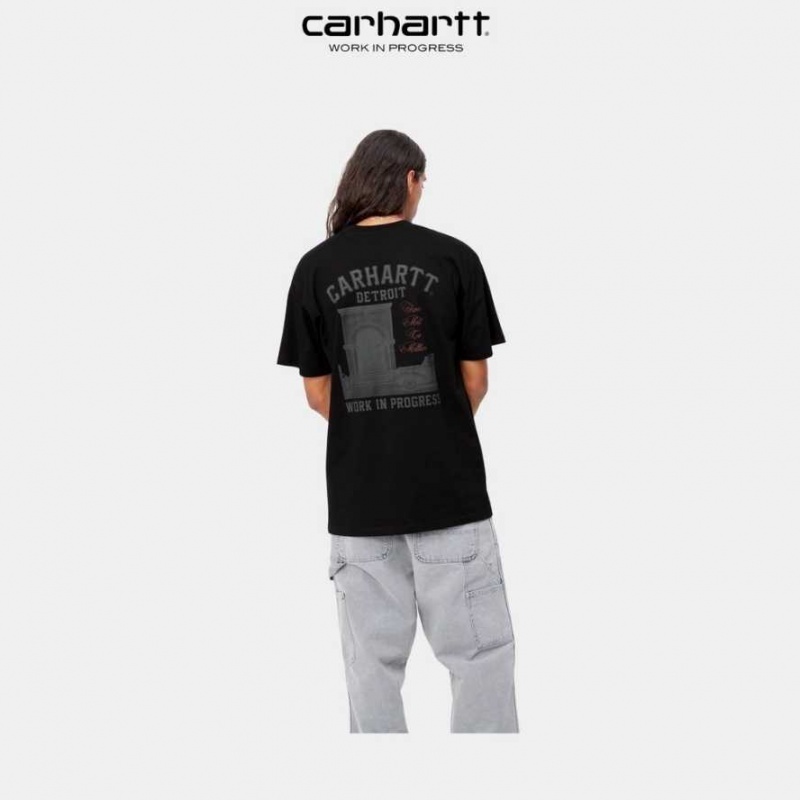 Noir Carhartt Wip Entrance T-Shirt - Danmark YDM-9705810