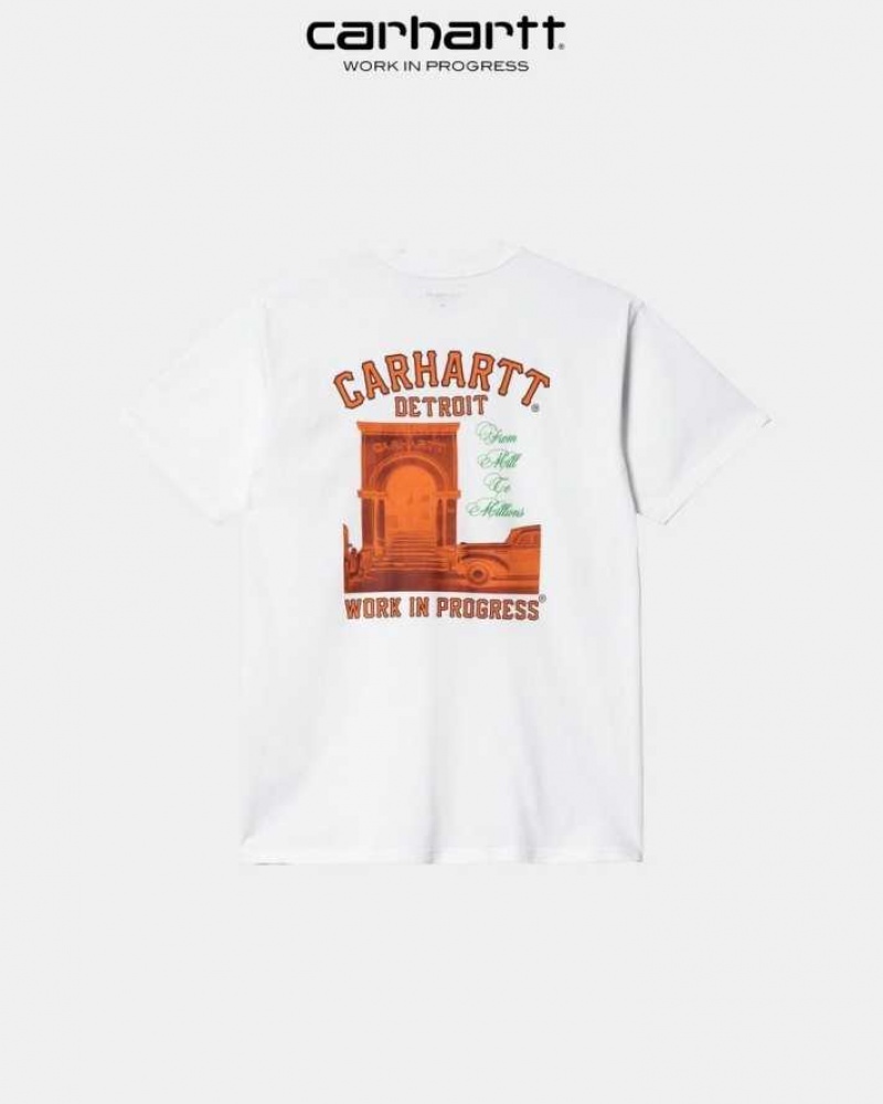 Blanche Carhartt Wip Entrance T-Shirt - Danmark ZZD-8399143