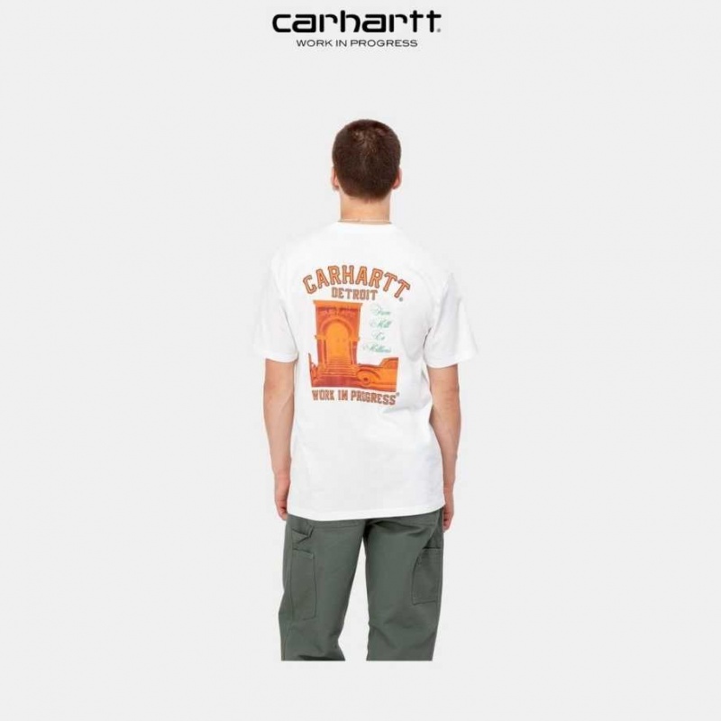 Blanche Carhartt Wip Entrance T-Shirt - Danmark ZZD-8399143