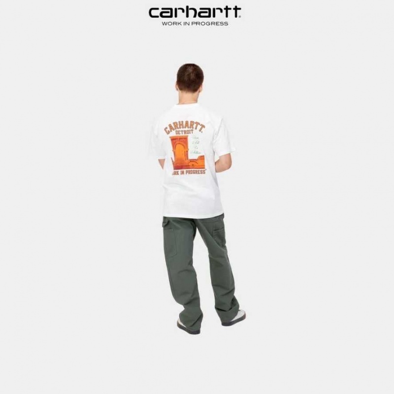 Blanche Carhartt Wip Entrance T-Shirt - Danmark ZZD-8399143