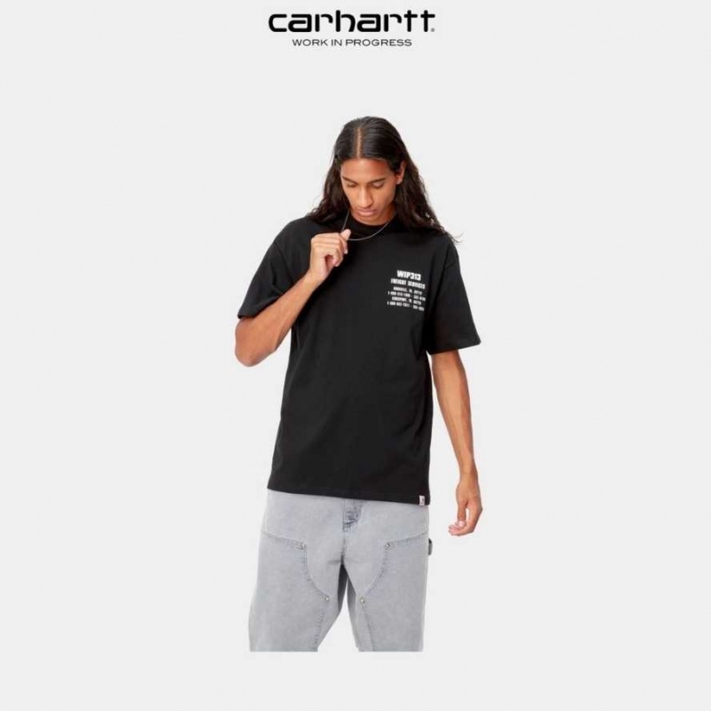 Noir Carhartt Wip Freight Services T-Shirt - Danmark IRI-2272602