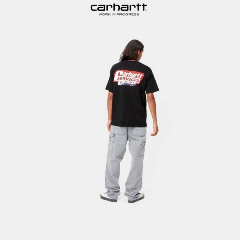 Noir Carhartt Wip Freight Services T-Shirt - Danmark IRI-2272602