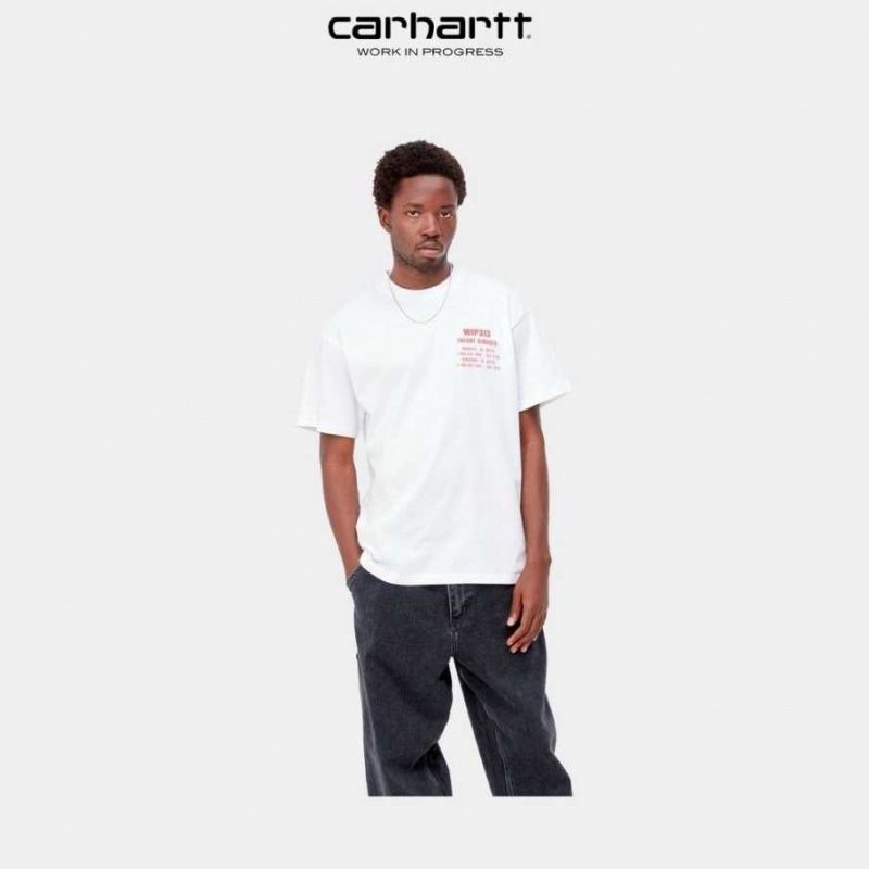 Blanche Carhartt Wip Freight Services T-Shirt - Danmark INU-9727157