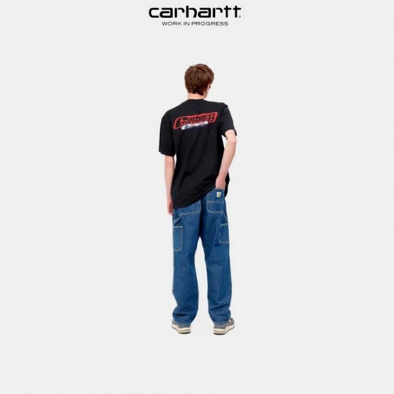 Bleu Marine Foncé Carhartt Wip Freight Services T-Shirt Bleu Marine - Danmark EHW-6489923