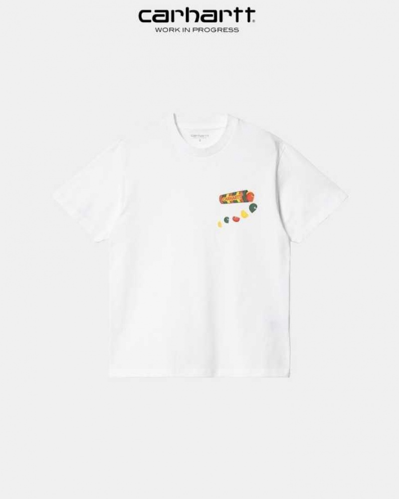 Blanche Carhartt Wip Frolo T-Shirt - Danmark NCY-9054945