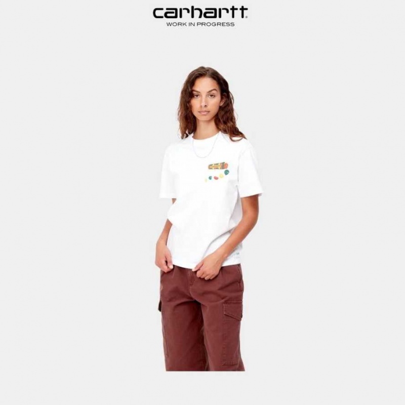 Blanche Carhartt Wip Frolo T-Shirt - Danmark NCY-9054945