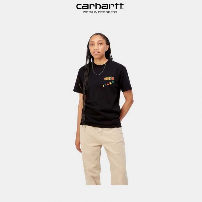 Noir Carhartt Wip Frolo T-Shirt - Danmark CIG-2686748