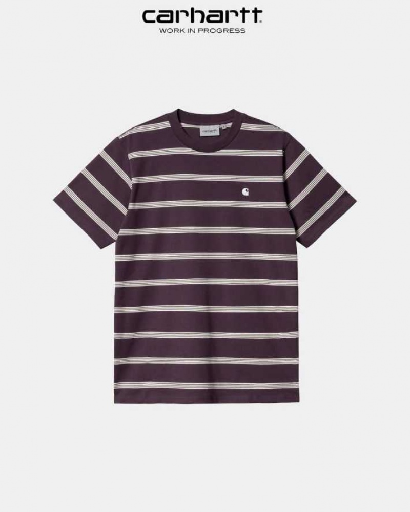 Noir Carhartt Wip Glover Stripe T-Shirt - Danmark PTB-3039864