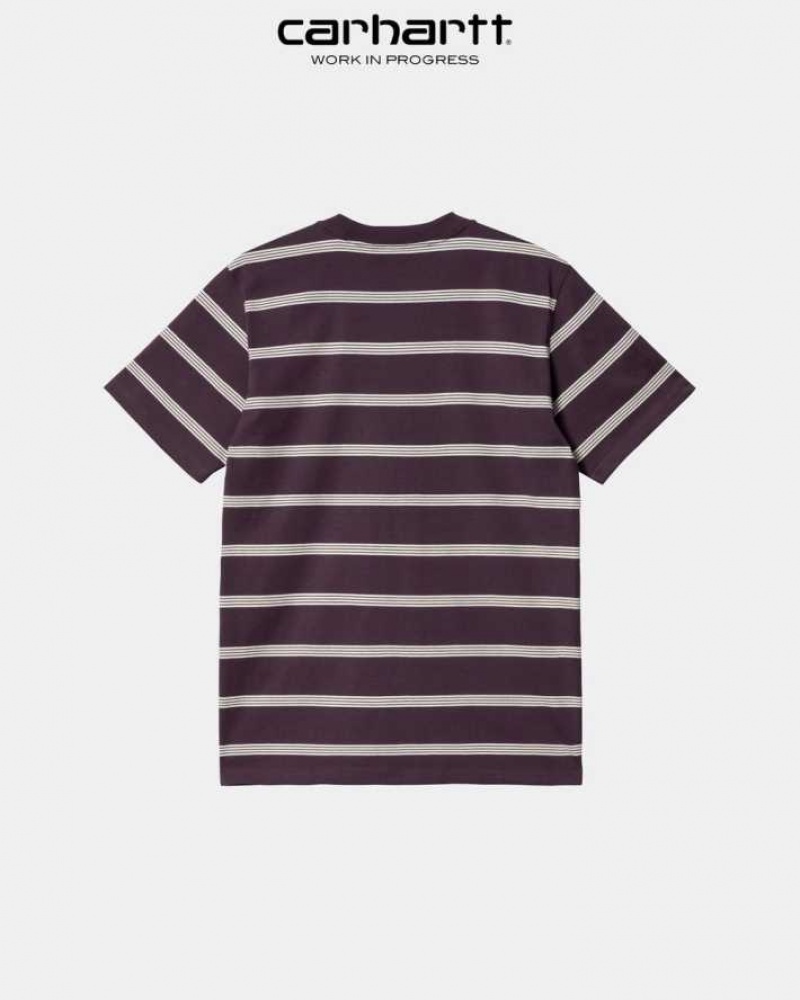 Noir Carhartt Wip Glover Stripe T-Shirt - Danmark PTB-3039864