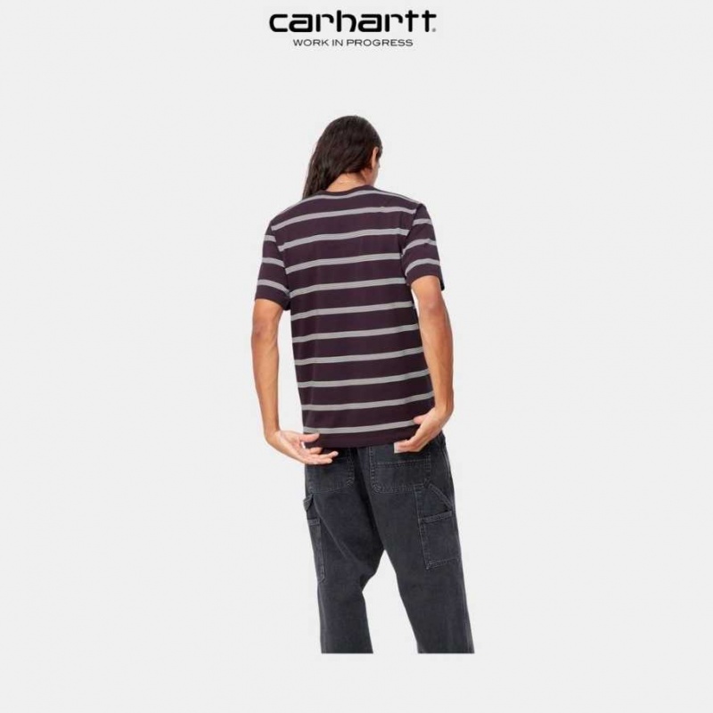 Noir Carhartt Wip Glover Stripe T-Shirt - Danmark PTB-3039864