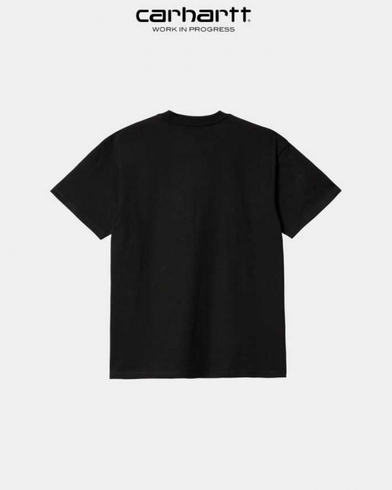 Noir Carhartt Wip Happy Script T-Shirt - Danmark BBD-3080543