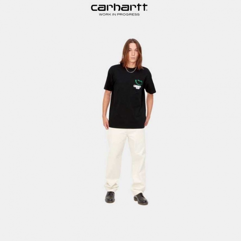 Noir Carhartt Wip Happy Script T-Shirt - Danmark BBD-3080543