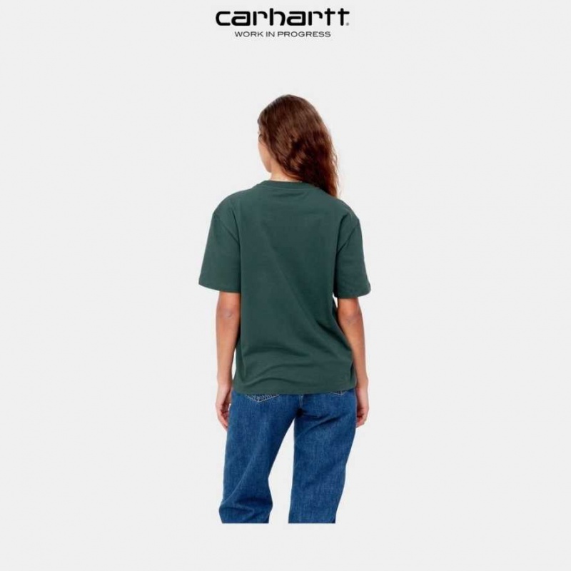 Juniper Carhartt Wip Happy Script T-Shirt - Danmark QHL-8998060