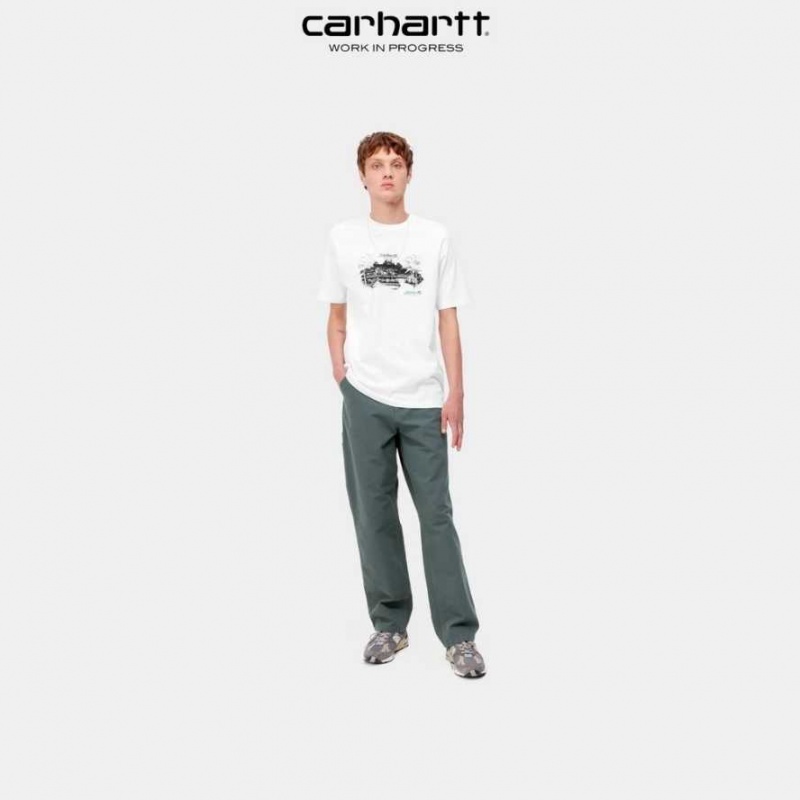 Blanche Carhartt Wip Home Builders T-Shirt - Danmark CCA-2751847