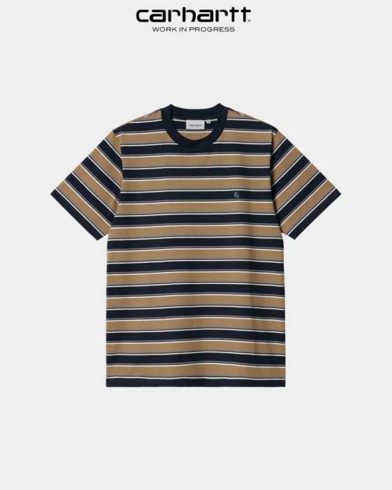 Buffalo Carhartt Wip Leone Stripe T-Shirt - Danmark JNW-3773604