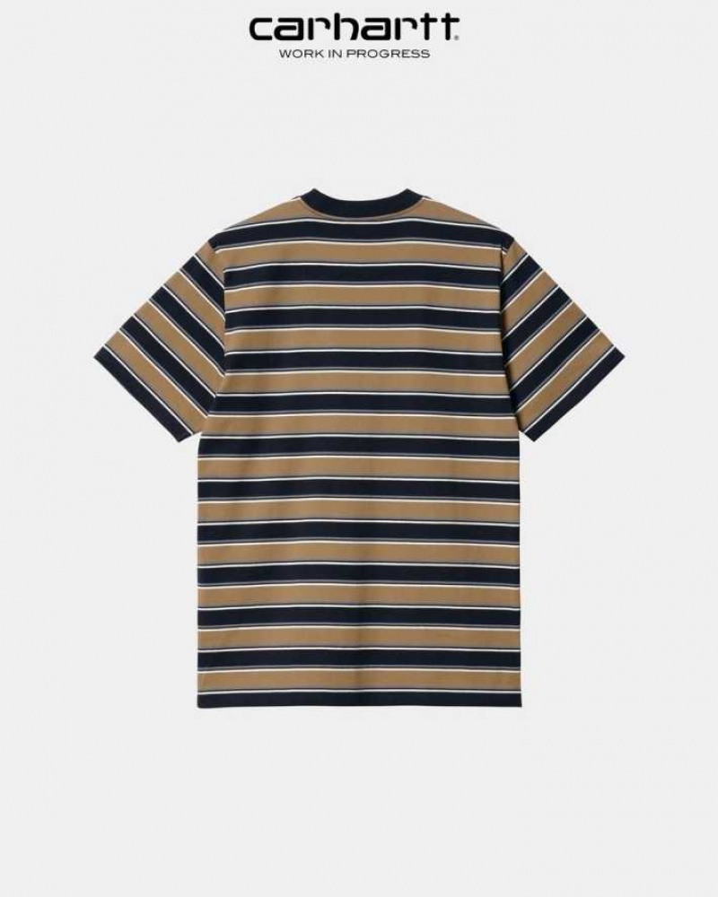 Buffalo Carhartt Wip Leone Stripe T-Shirt - Danmark JNW-3773604