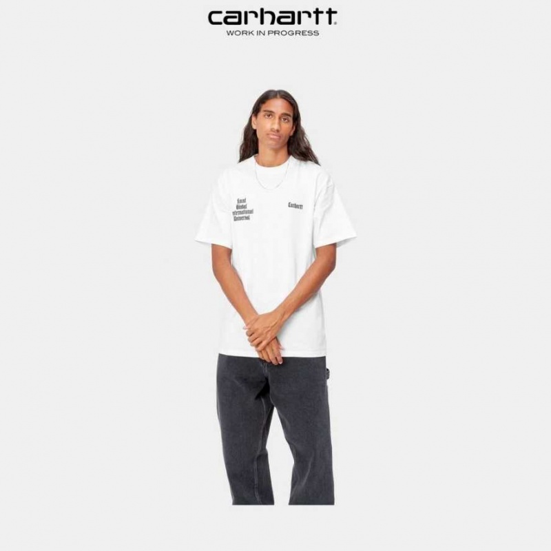 Blanche Carhartt Wip Letterman T-Shirt - Danmark CGF-3754152