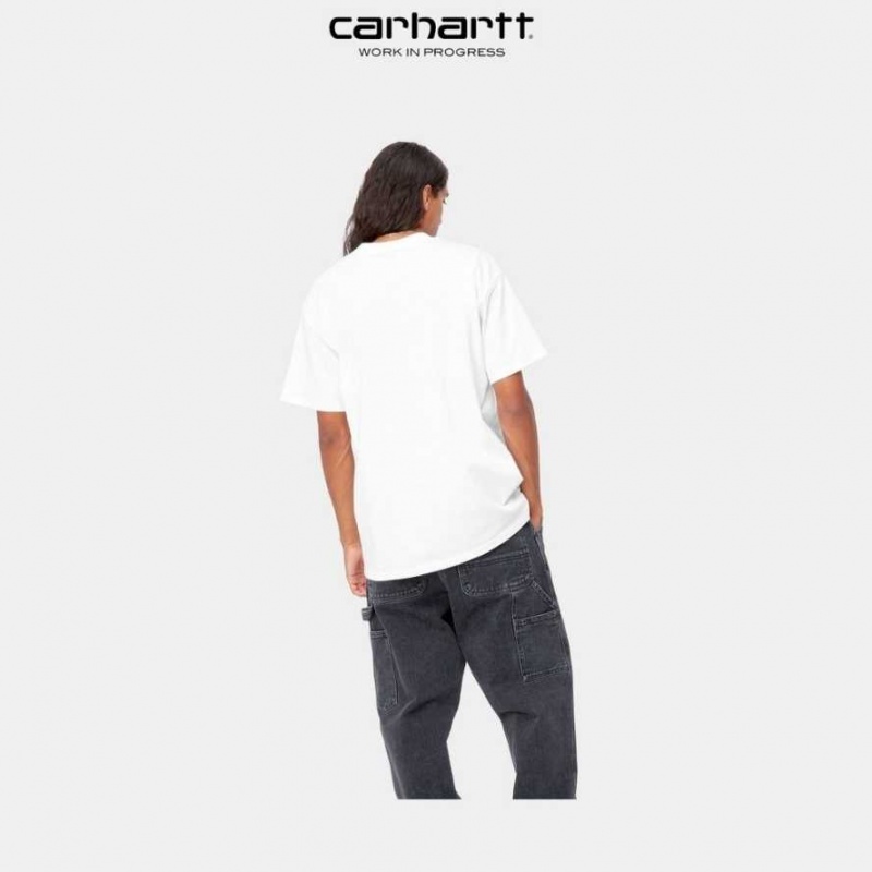 Blanche Carhartt Wip Letterman T-Shirt - Danmark CGF-3754152