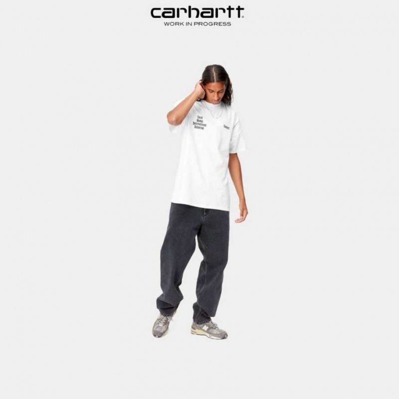 Blanche Carhartt Wip Letterman T-Shirt - Danmark CGF-3754152