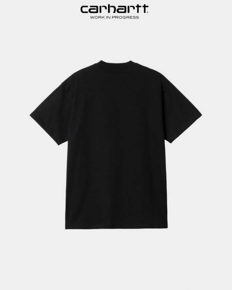 Noir Carhartt Wip Letterman T-Shirt - Danmark TSB-3694159