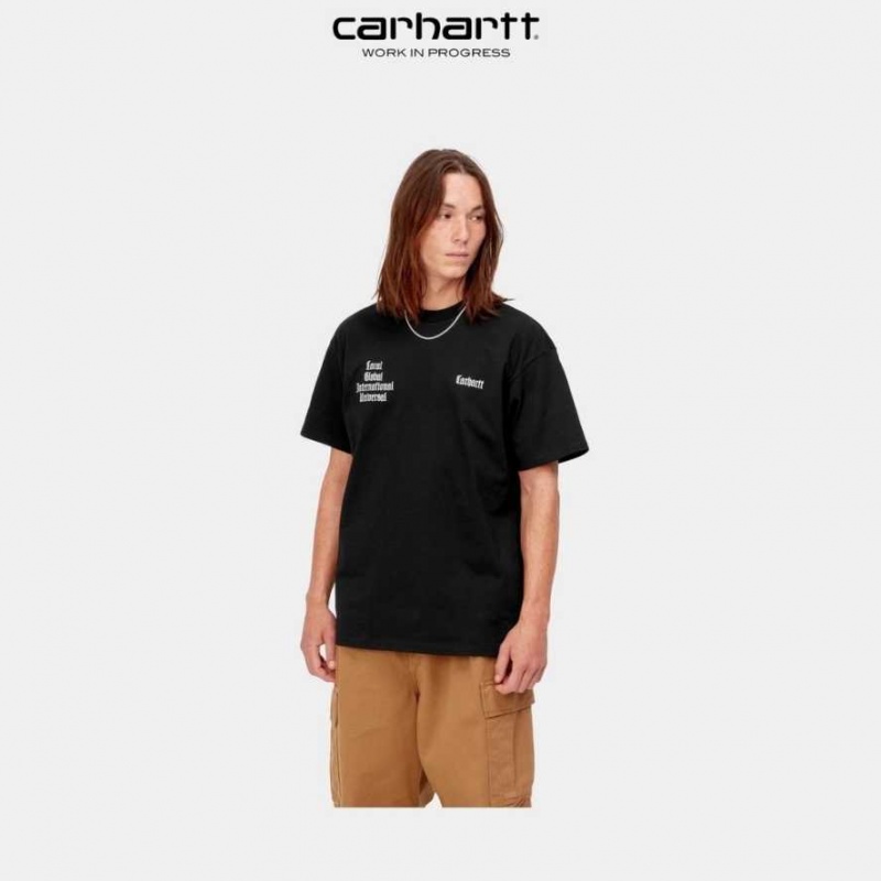 Noir Carhartt Wip Letterman T-Shirt - Danmark TSB-3694159