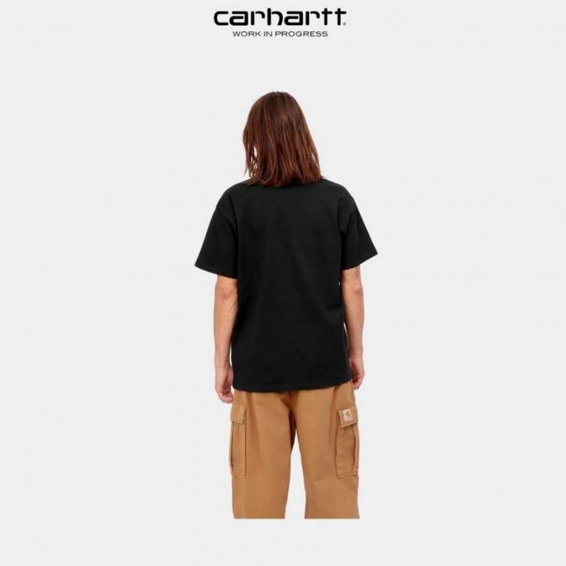 Noir Carhartt Wip Letterman T-Shirt - Danmark TSB-3694159