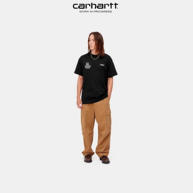 Noir Carhartt Wip Letterman T-Shirt - Danmark TSB-3694159