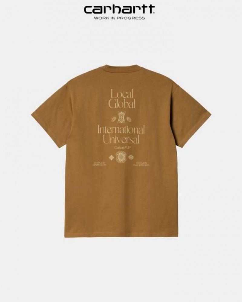 Marron Carhartt Wip Local Pocket T-Shirt - Danmark YUD-9993867