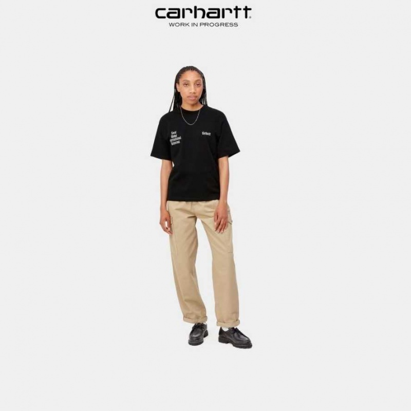 Noir Carhartt Wip Letterman T-Shirt - Danmark DIS-6787254