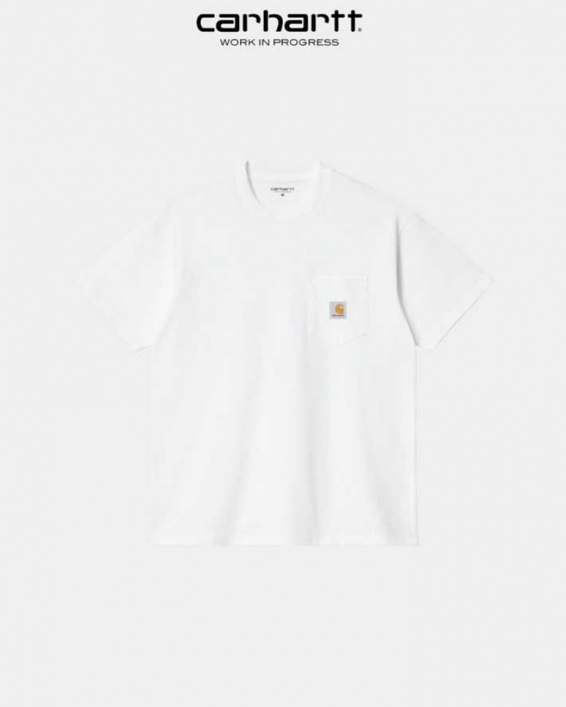 Blanche Carhartt Wip Local Pocket T-Shirt - Danmark DVQ-0457829