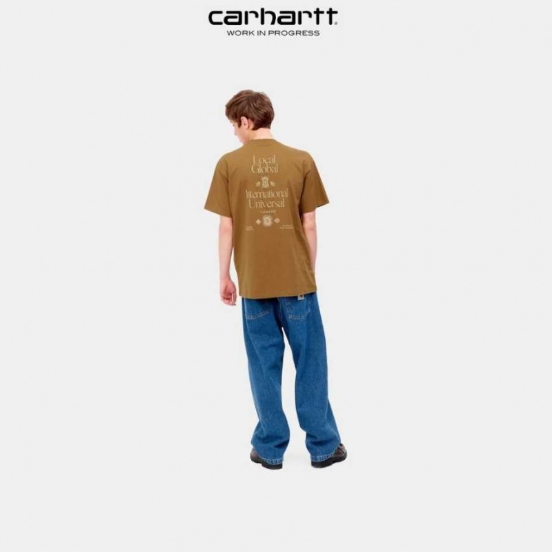 Marron Carhartt Wip Local Pocket T-Shirt - Danmark YUD-9993867