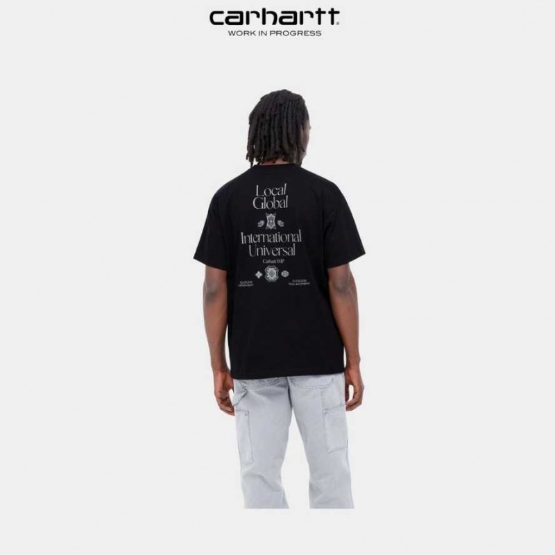 Noir Carhartt Wip Local Pocket T-Shirt - Danmark EXD-1111931