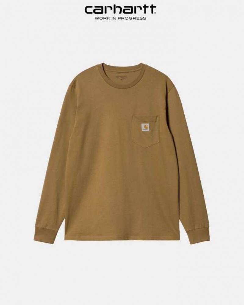 Jasper Carhartt Wip Long Sleeve Pocket T-Shirt - Danmark PWR-8826921