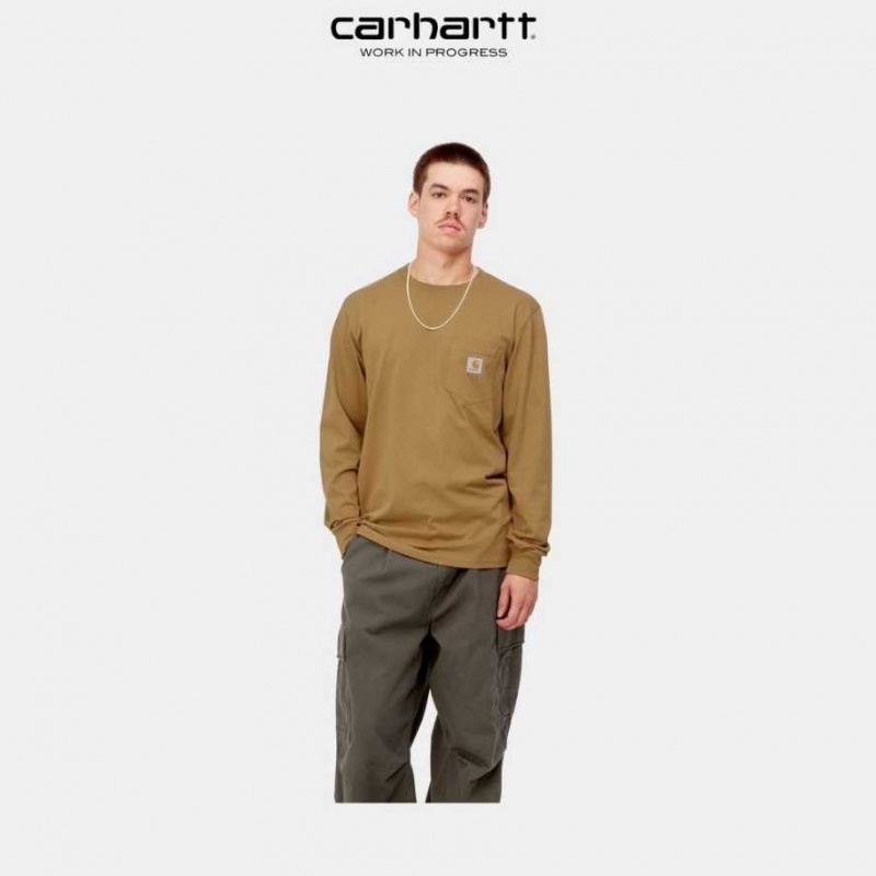 Jasper Carhartt Wip Long Sleeve Pocket T-Shirt - Danmark PWR-8826921