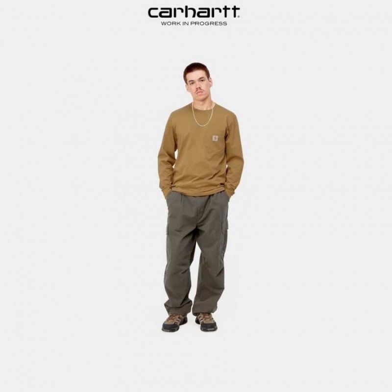 Jasper Carhartt Wip Long Sleeve Pocket T-Shirt - Danmark PWR-8826921