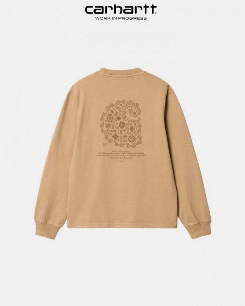 Marron Carhartt Wip Long Sleeve Verse C T-Shirt - Danmark YNM-7303146