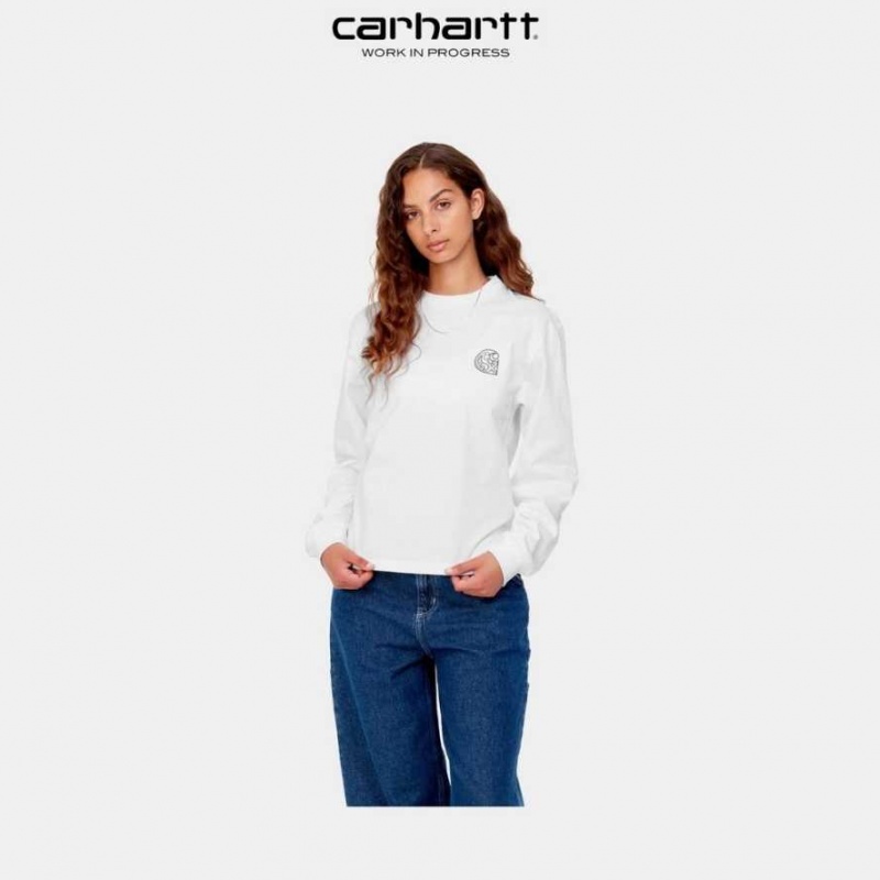 Blanche Carhartt Wip Long Sleeve Verse C T-Shirt - Danmark SGY-9945877