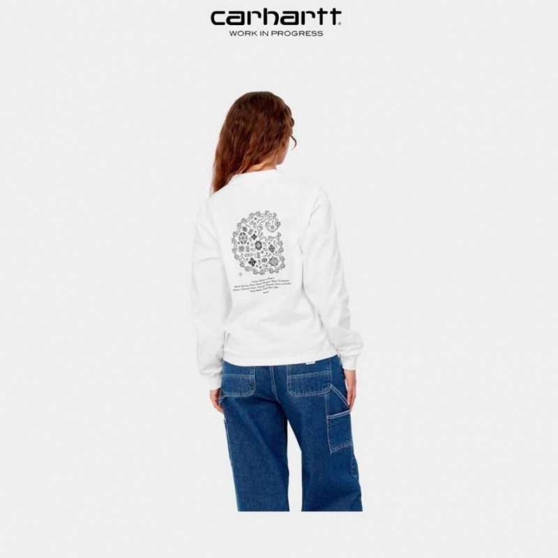 Blanche Carhartt Wip Long Sleeve Verse C T-Shirt - Danmark SGY-9945877