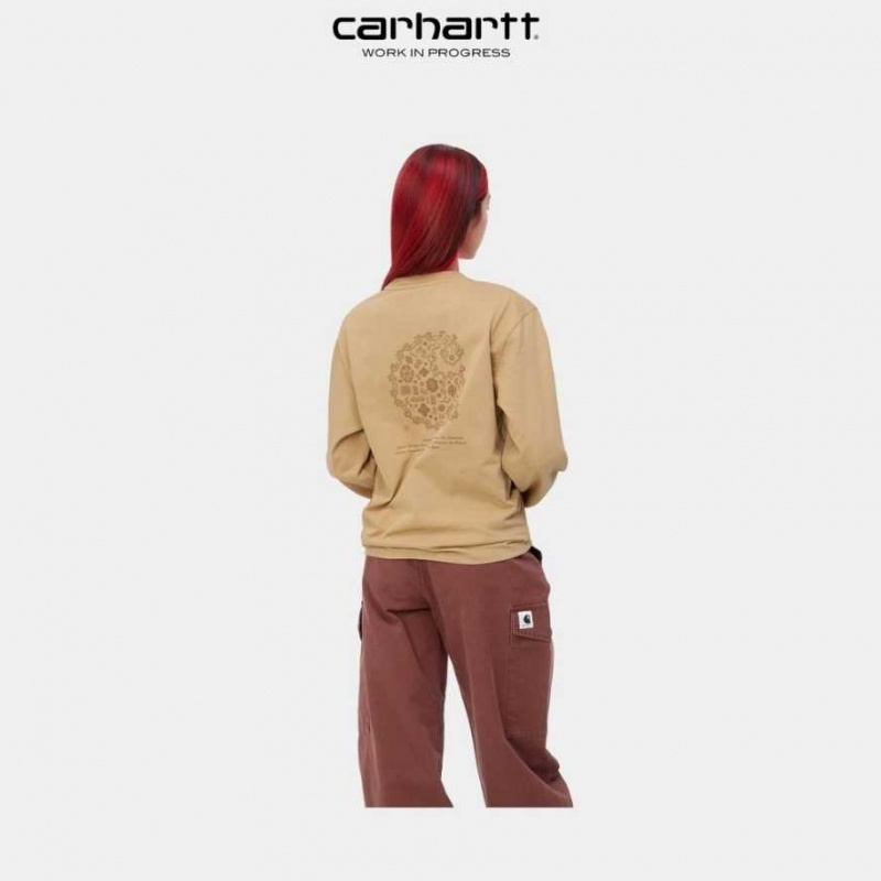 Marron Carhartt Wip Long Sleeve Verse C T-Shirt - Danmark YNM-7303146