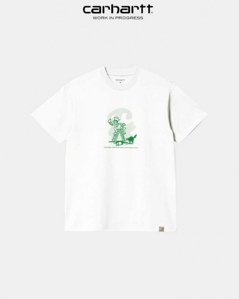 Blanche Carhartt Wip Lucky Painter T-Shirt - Danmark CAI-0744331