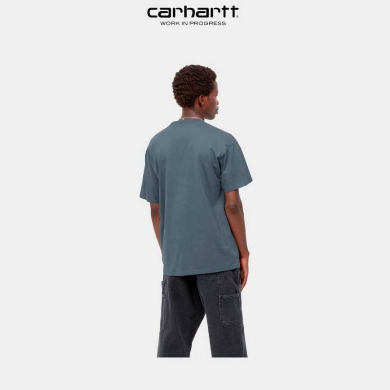 Bleu Carhartt Wip Lucky Painter T-Shirt - Danmark RPI-4948228