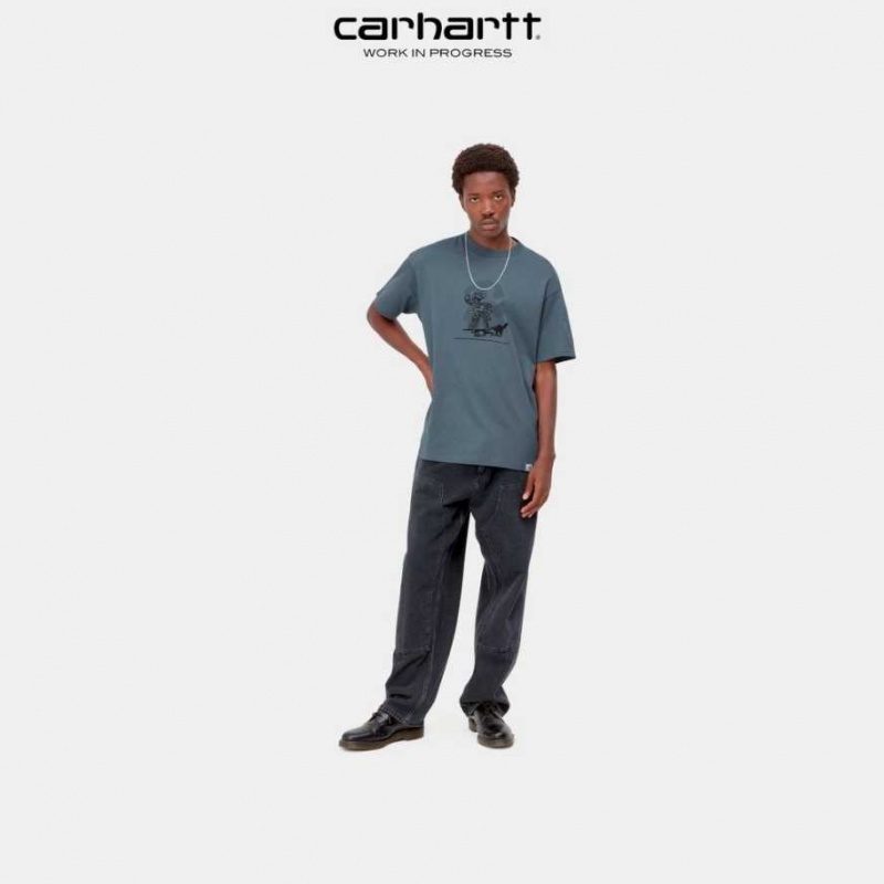 Bleu Carhartt Wip Lucky Painter T-Shirt - Danmark RPI-4948228