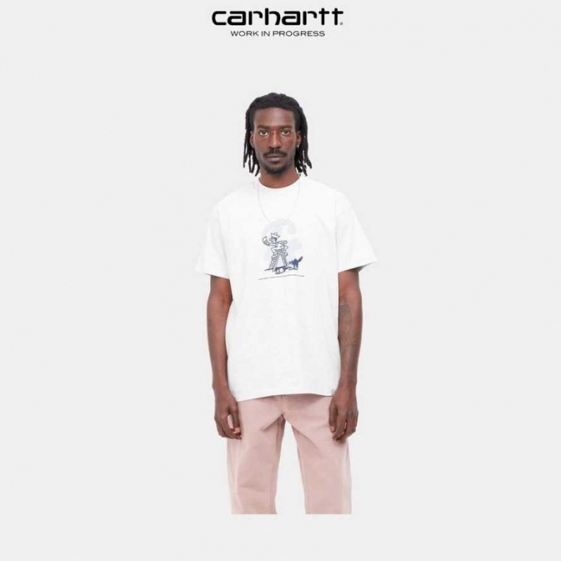 Ash Heather Carhartt Wip Lucky Painter T-Shirt Ash - Danmark SAQ-9131904