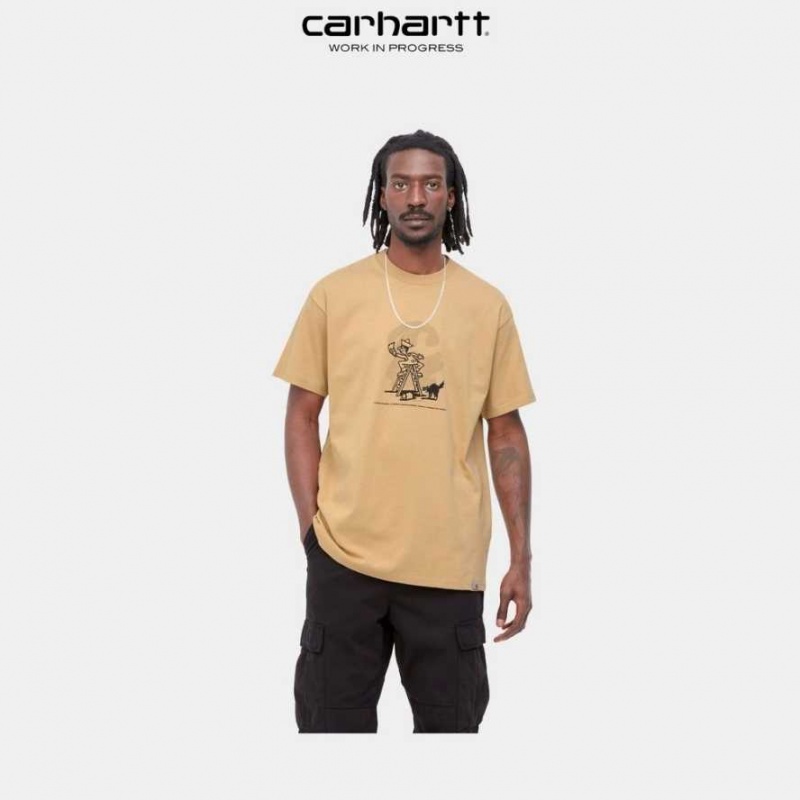 Marron Carhartt Wip Lucky Painter T-Shirt - Danmark NRS-7355415