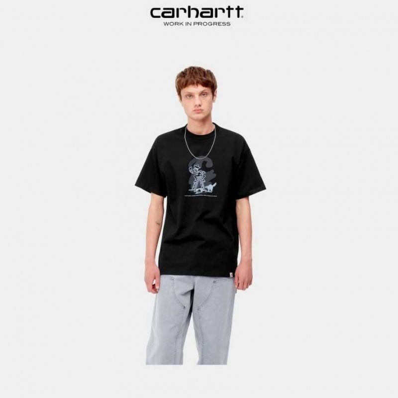 Noir Carhartt Wip Lucky Painter T-Shirt - Danmark MSF-1814341